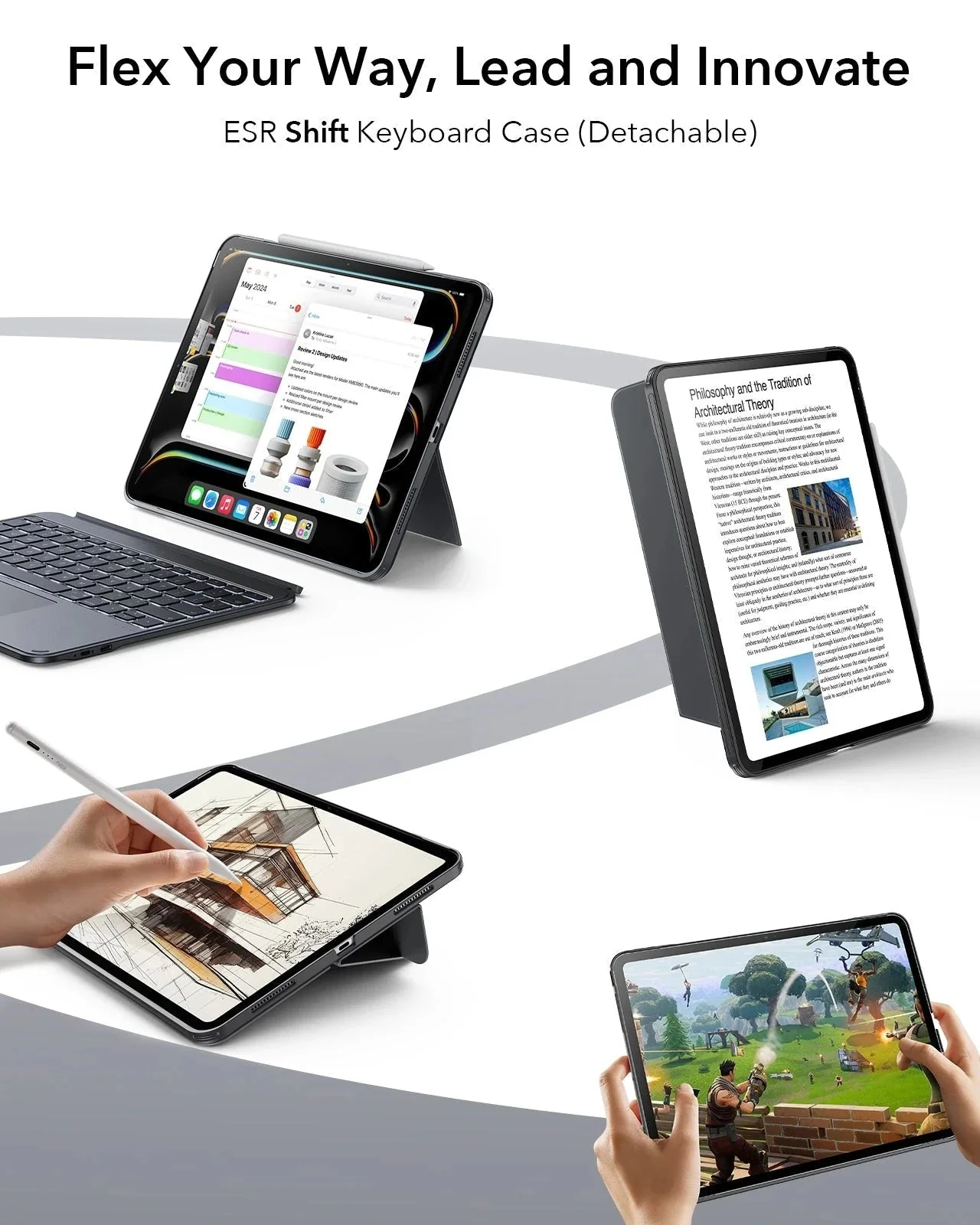iPad Pro 13" (2025) Shift Keyboard Case (Detachable) - UK Layout - Dark Gray - Image 5