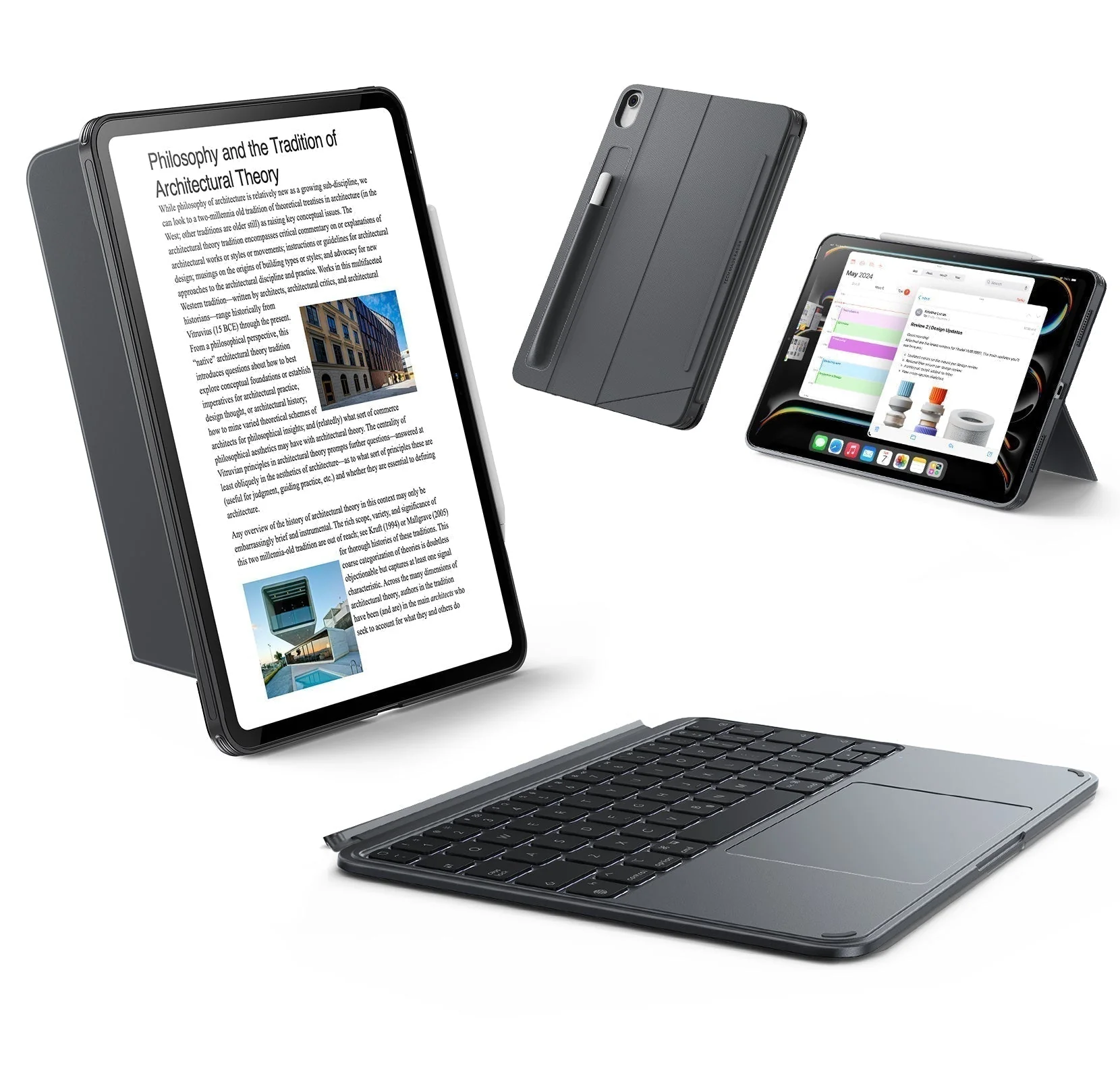 iPad Air 13" (M3) 2025 Shift Keyboard Case (Detachable) -UK Layout-Dark Gray