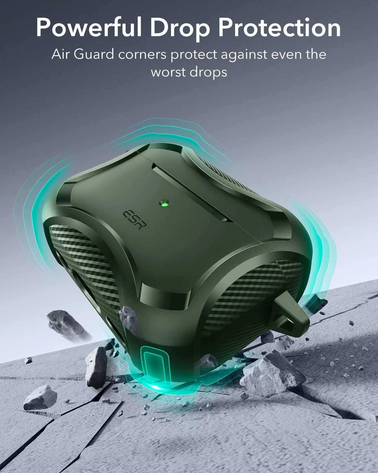 AirPods Pro 3 Cyber Tough Magnetic Case - Green - Image 6