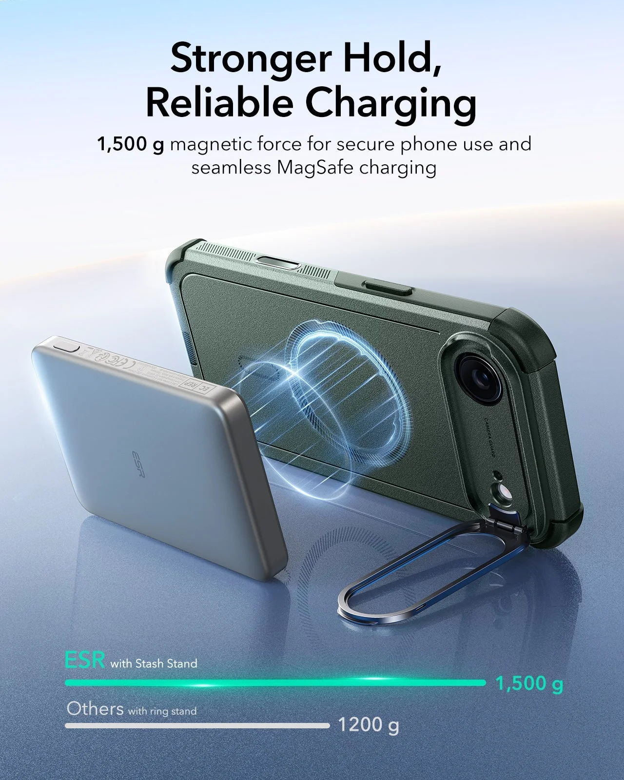 iPhone Air Cyber Tough Magnetic Case (Camera Control, Stash Stand) - Olive Green - Image 6