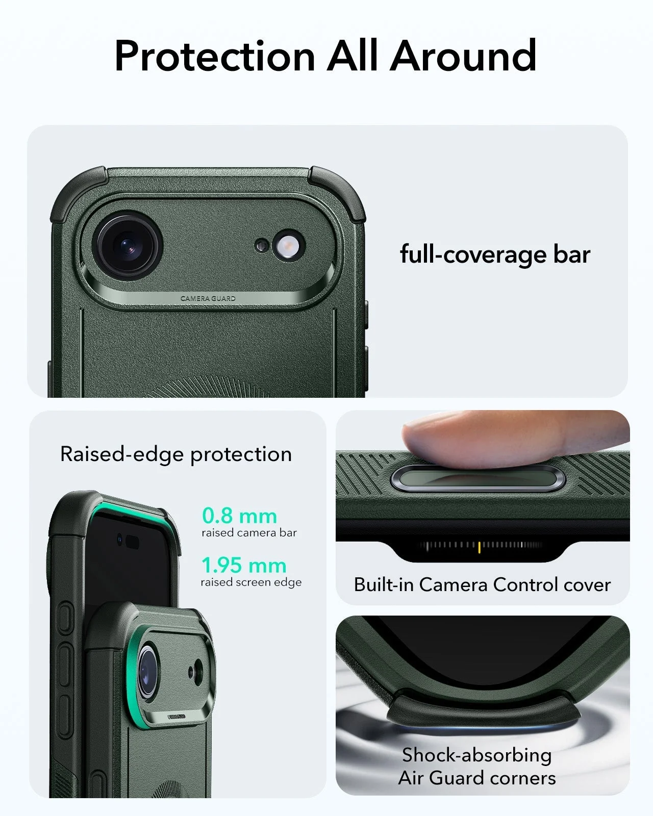 iPhone Air Cyber Tough Magnetic Case (Camera Control) - Olive Green - Image 3