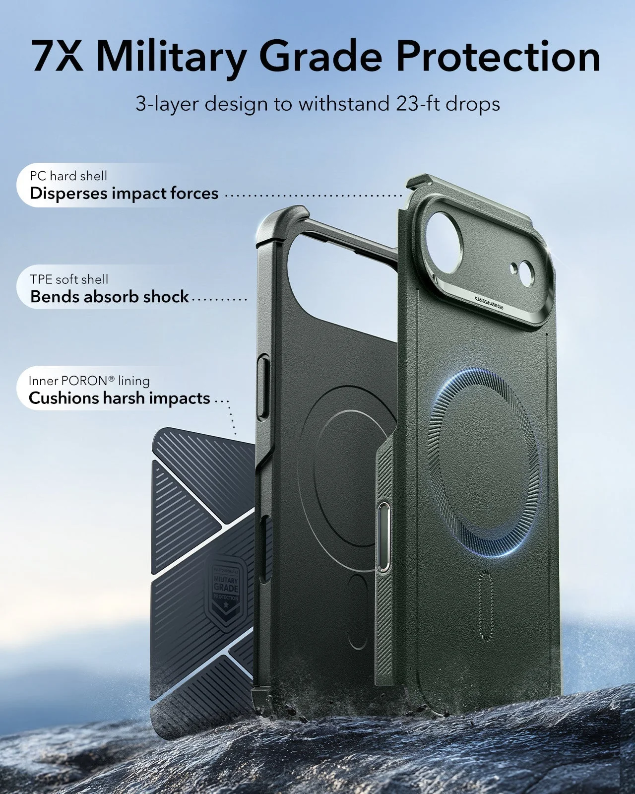 iPhone Air Cyber Tough Magnetic Case (Camera Control) - Olive Green - Image 4