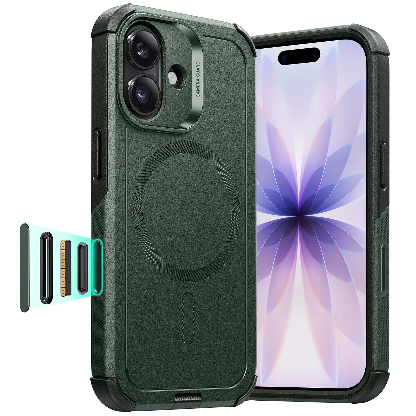iPhone 17 Cyber Tough Magnetic Case (Camera Control) - Olive Green