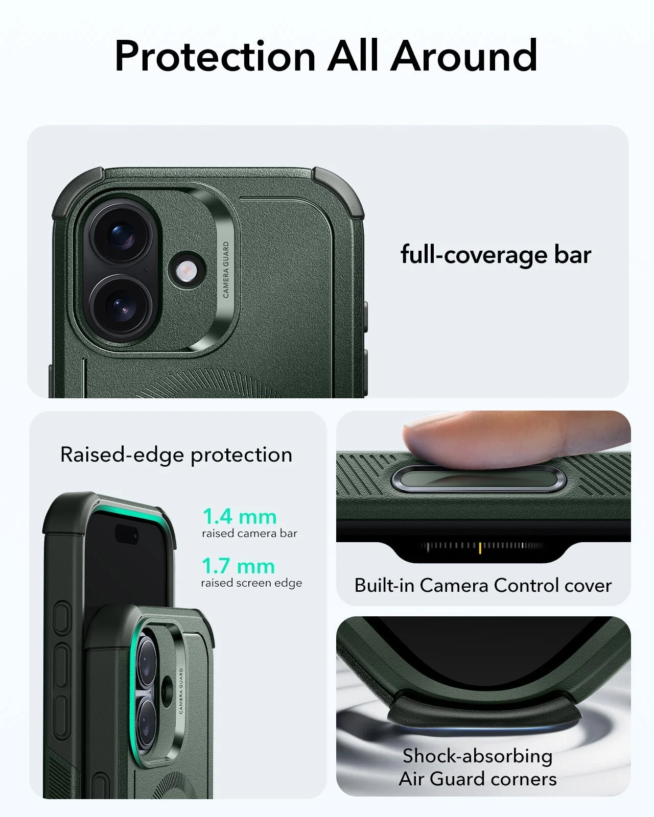 iPhone 17 Cyber Tough Magnetic Case (Camera Control) - Olive Green - Image 3