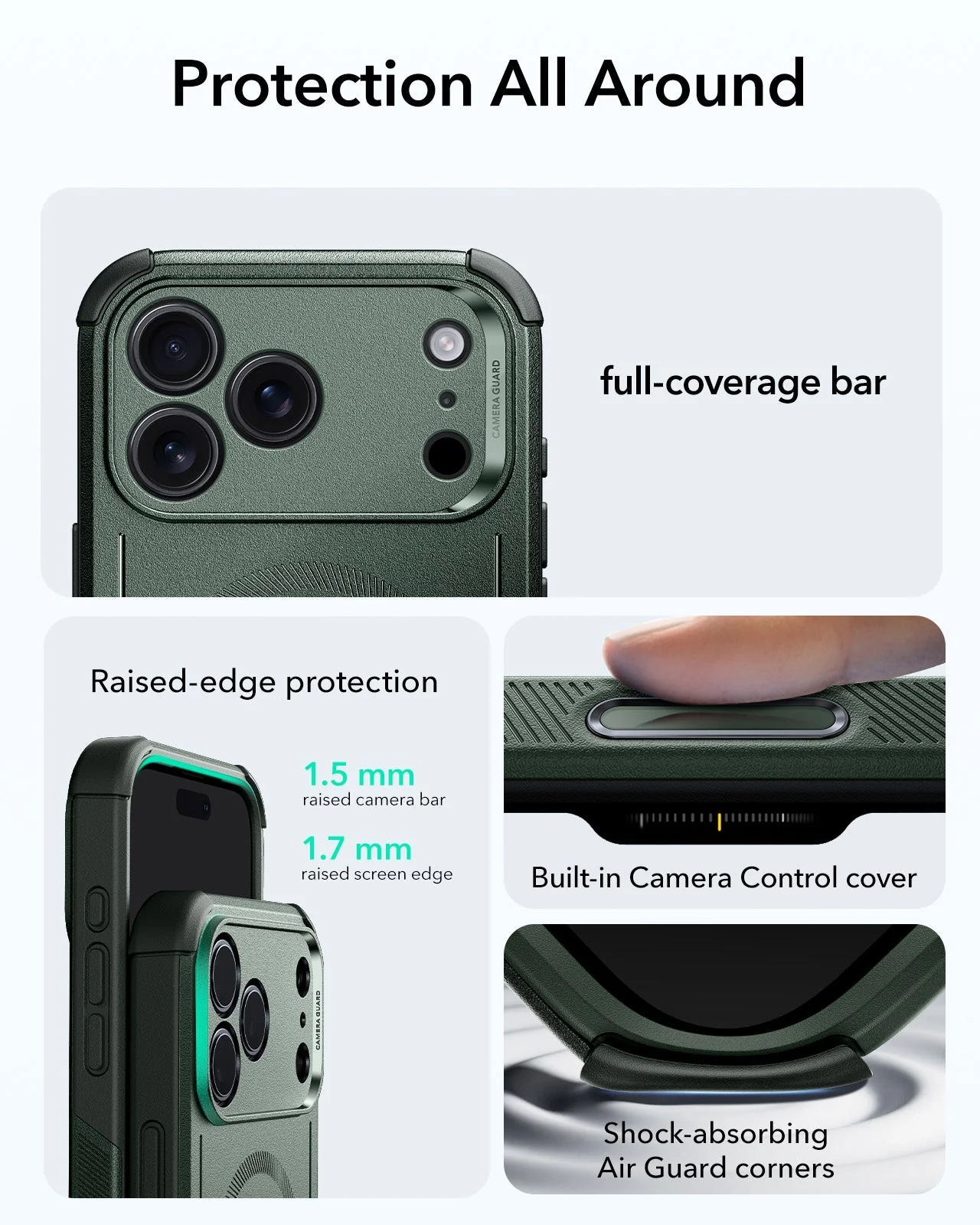 iPhone 17 Pro Max Cyber Tough Magnetic Case (Camera Control) - Olive Green - Image 3