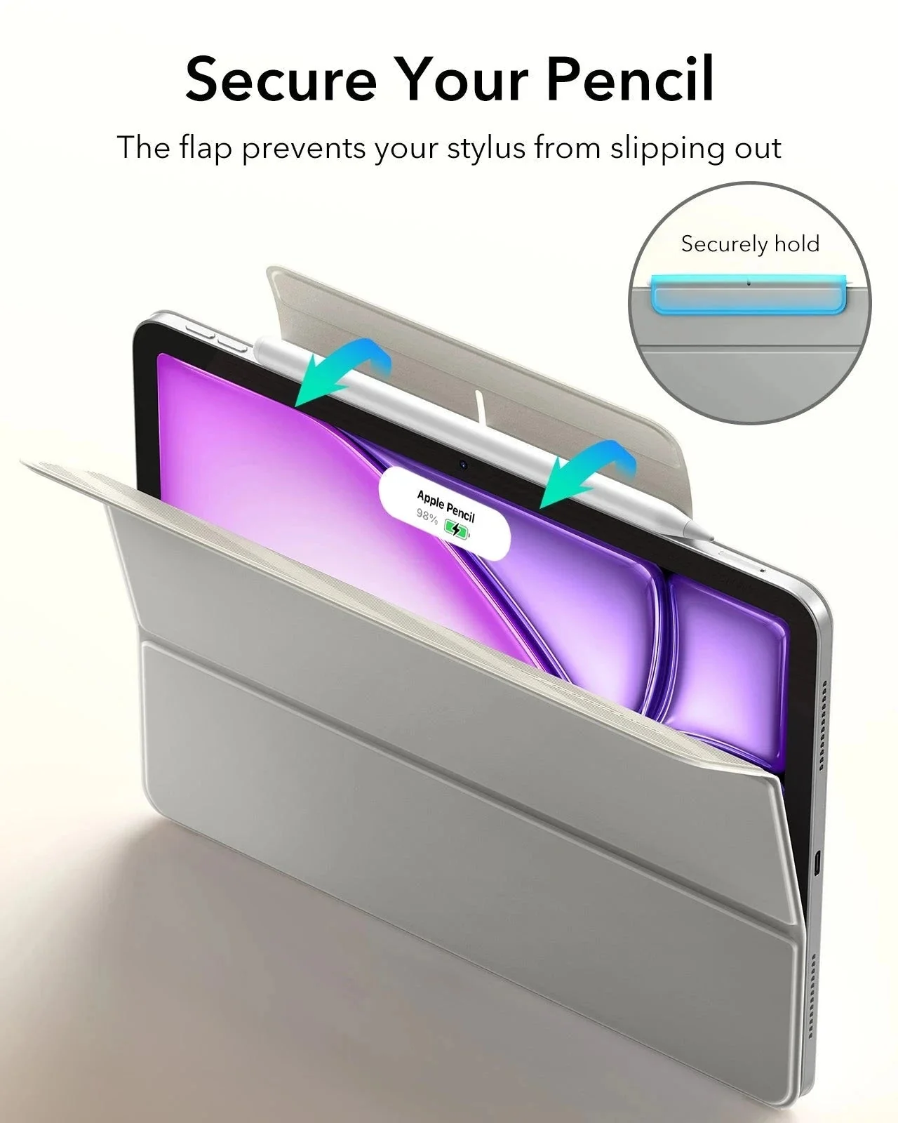 iPad Air 13" (M4) 2026 Rebound Magnetic Case - Grey - Image 5
