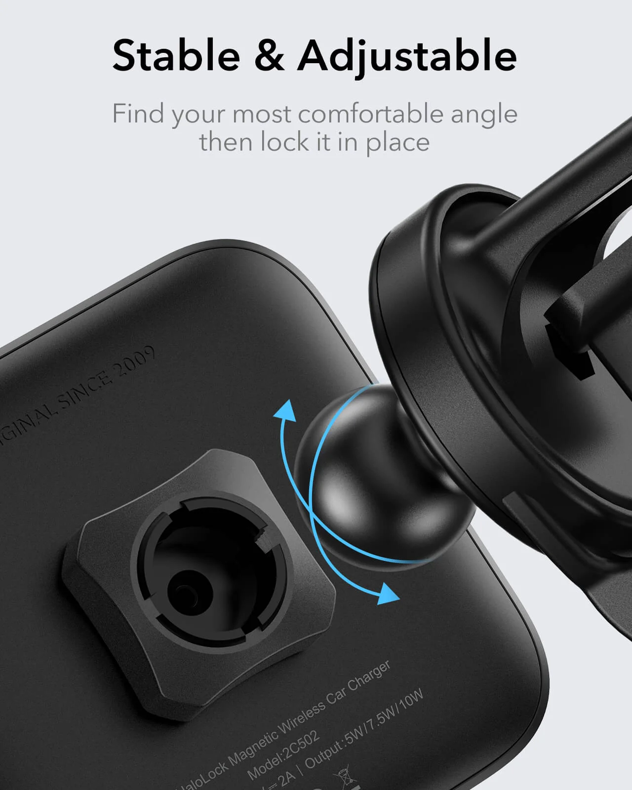 Magnetic Wireless Car Charger (HaloLock) - Black - Image 8