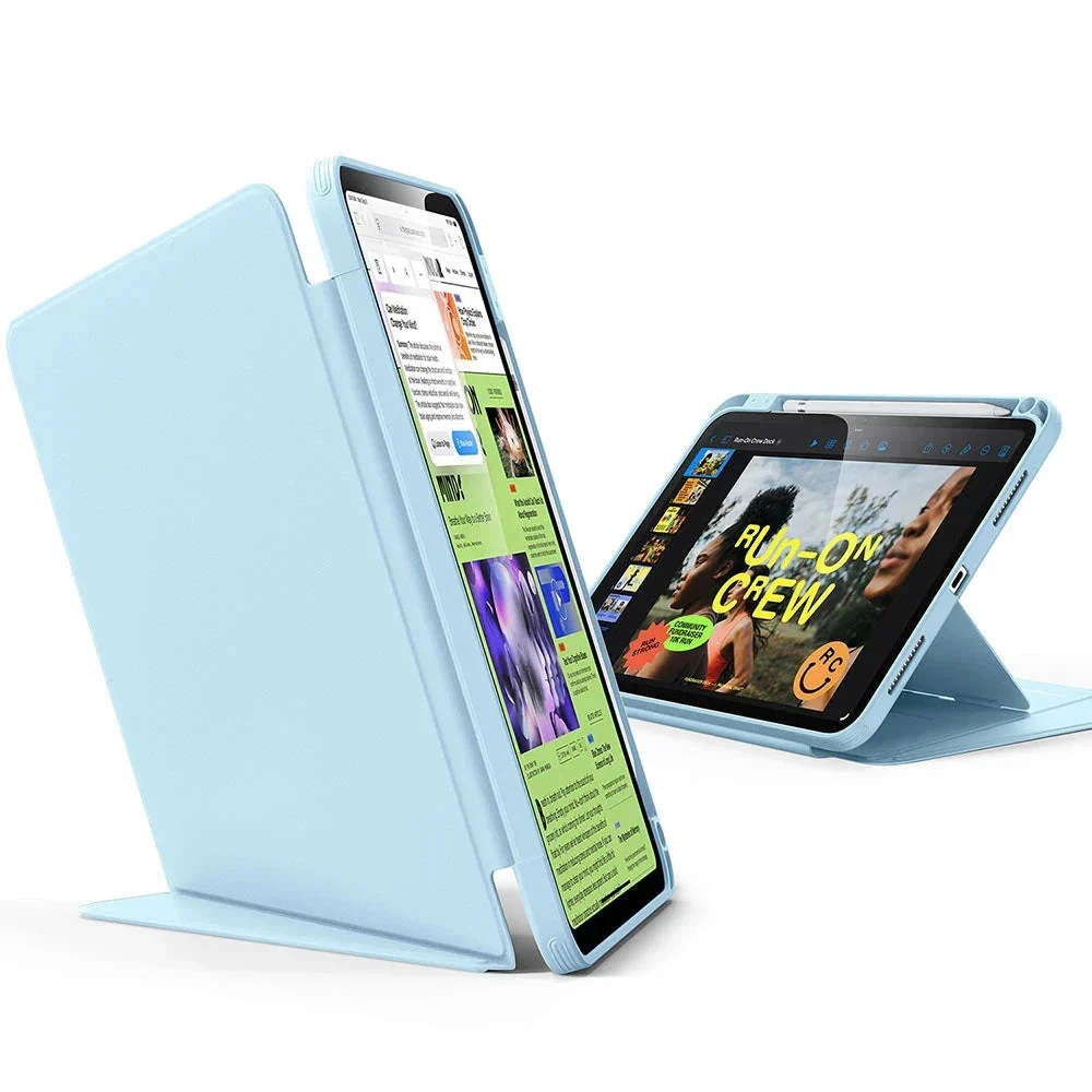 iPad 10th Generation Flip Magnetic Case with Pencil Holder - Sky Blue - Image 3