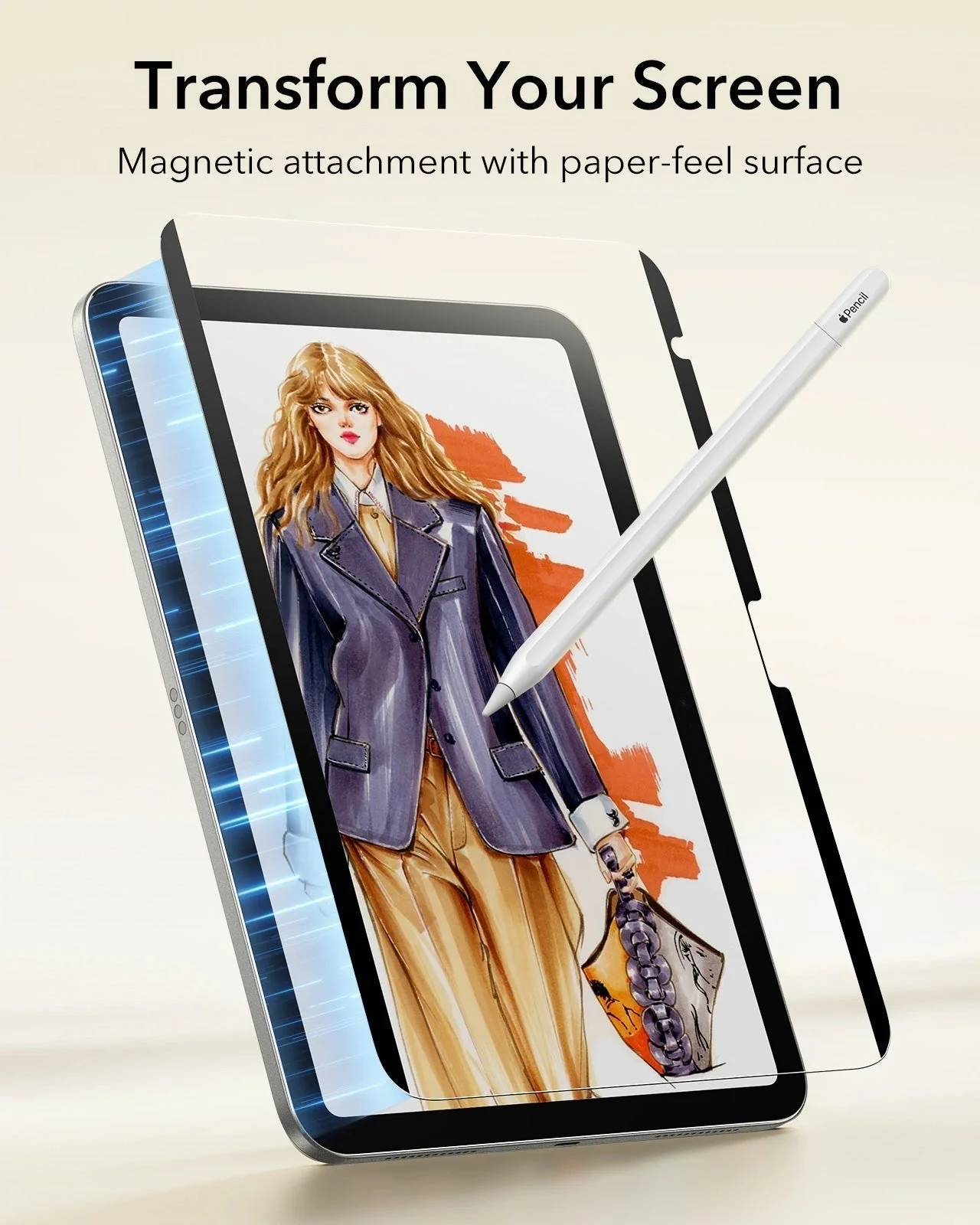 iPad 11" (A16, 2025) Paper-Feel Magnetic Screen Protector Set - 1 Paper-Feel Magnetic + 2 UltraFit Classic - Image 3