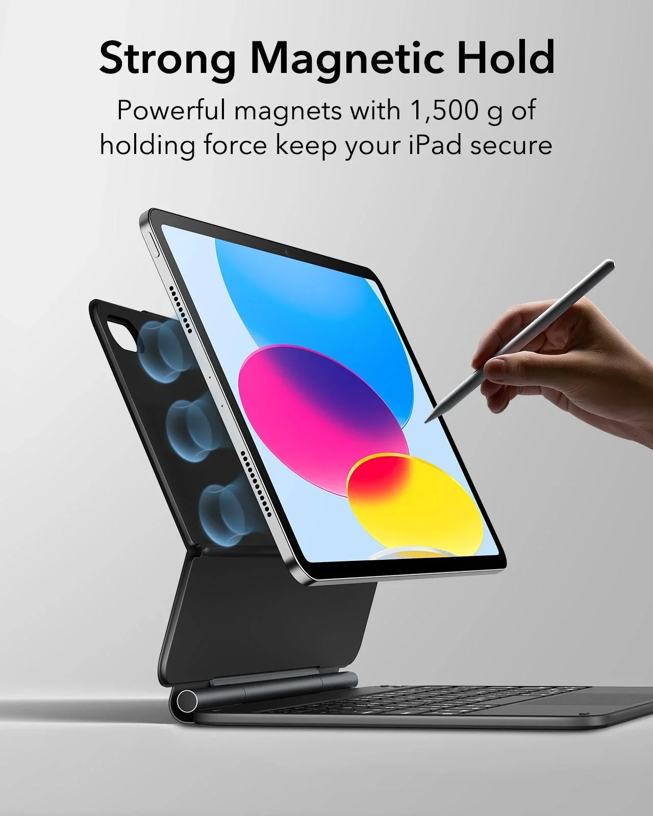 iPad 11" (A16, 2025) Rebound Magnetic Keyboard Case and Paper-Feel Screen Protector Bundle-UK Layout-Black - Image 5