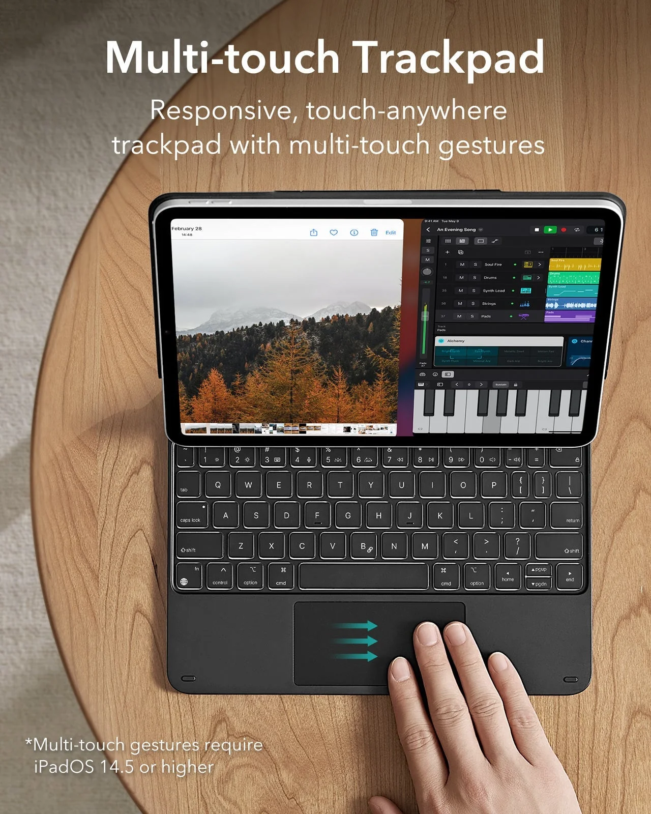 iPad 11" (A16, 2025) Rebound Magnetic Keyboard Case Paper-Feel Bundle - UK Layout-Black - Image 5