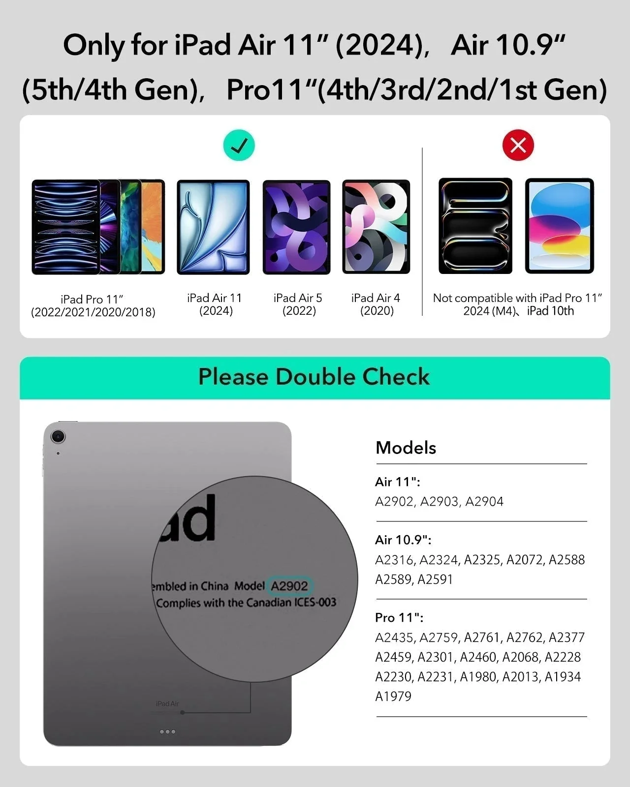 iPad Air 10.9” (5th/4th Gen), and Pro 11” (4th/3rd/2nd/1st Gen) Rebound Magnetic Keyboard Case 360 - UK Layout-Black - Image 2