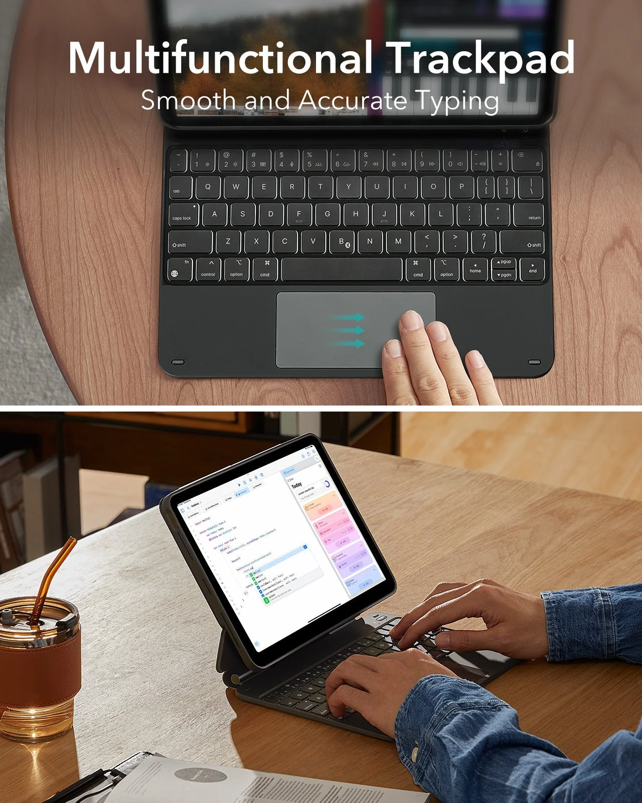 iPad Air 10.9” (5th/4th Gen), and Pro 11” (4th/3rd/2nd/1st Gen) Rebound Magnetic Keyboard Case 360 - UK Layout-Black - Image 6