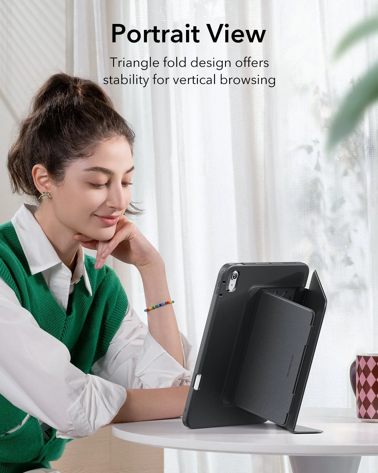 iPad Air 11" (2025) Flip Magnetic Case with Pencil Holder - Black - Image 7