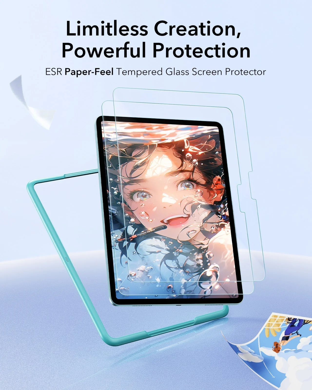 iPad Air 11" (2025) Paper-Feel Tempered-Glass Screen Protector Set - 2 Paper-Feel Tempered-Glass + 2 UltraFit Classic - Image 3