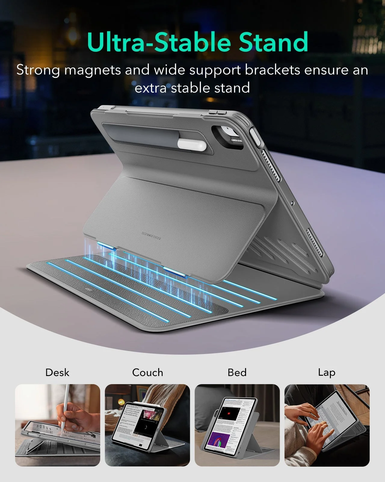 iPad Air 11" (2025) Shift Magnetic Case - Gray - Image 3