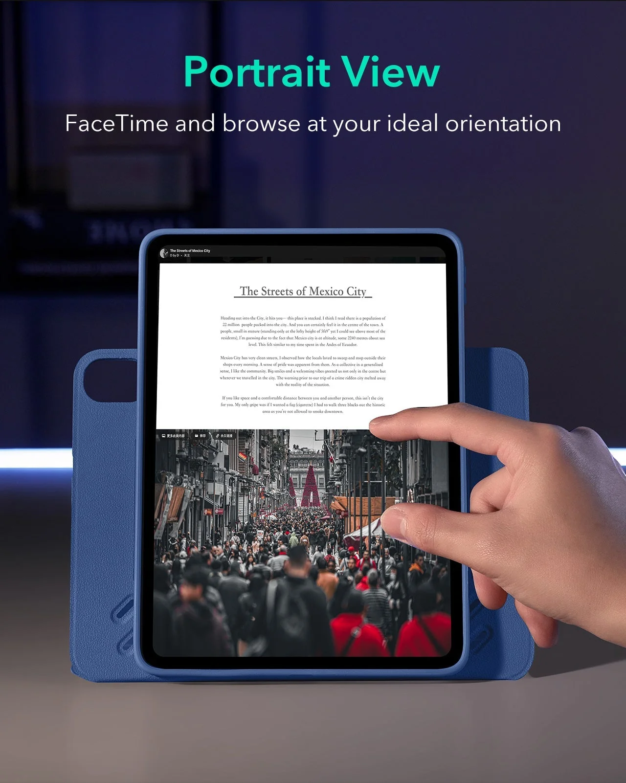 iPad Air 11" (2025) Shift Magnetic Case - Navy Blue - Image 4