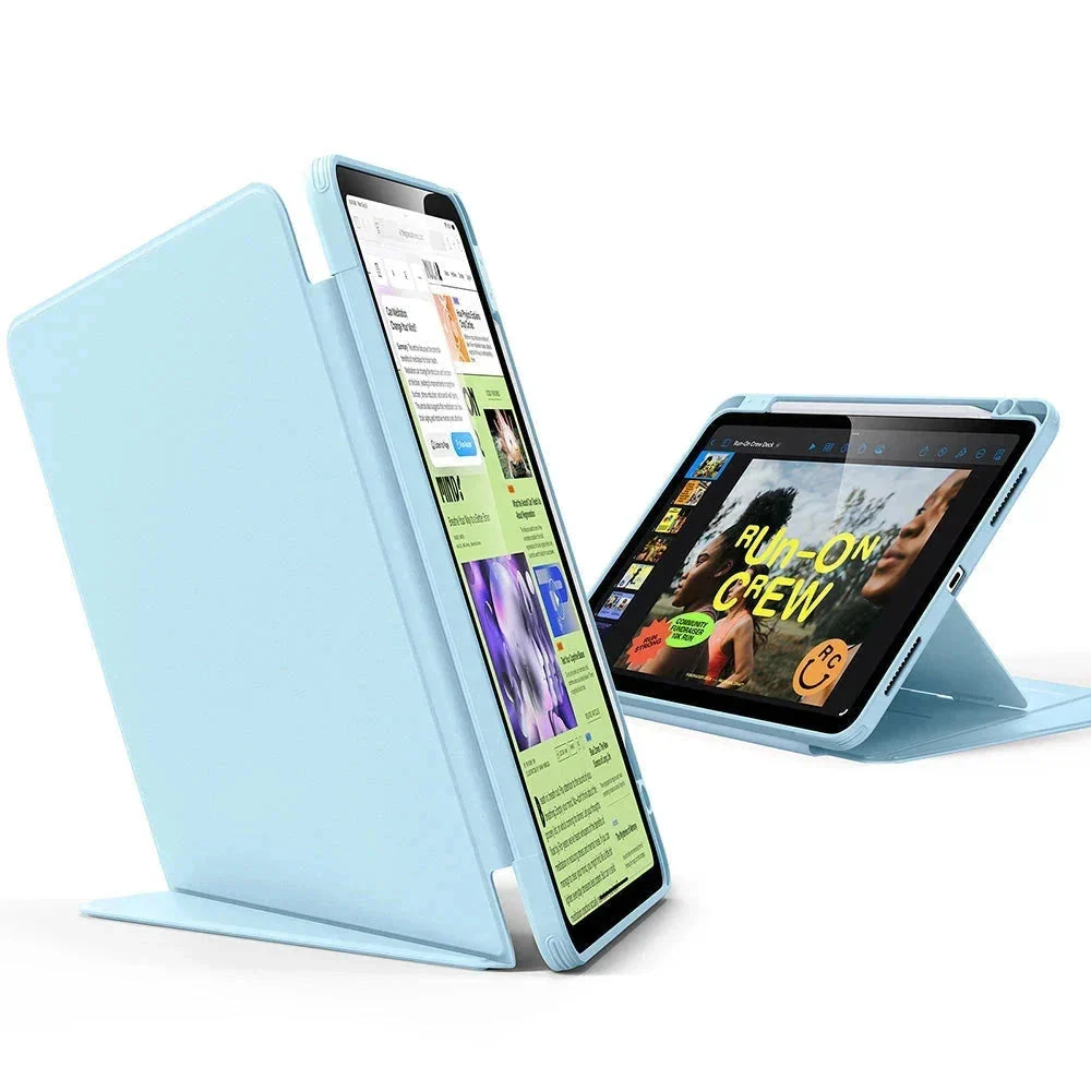 iPad Air 11" (2024) Bundle Flip Magnetic Case with Geo Digital Pencil - Sky Blue - Image 3