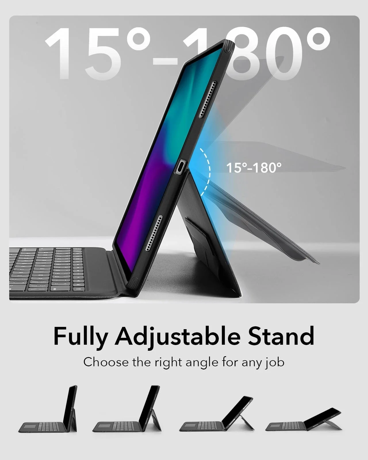 iPad Air 13” (2024) Ascend Keyboard Case - UK Layout - Black - Image 5