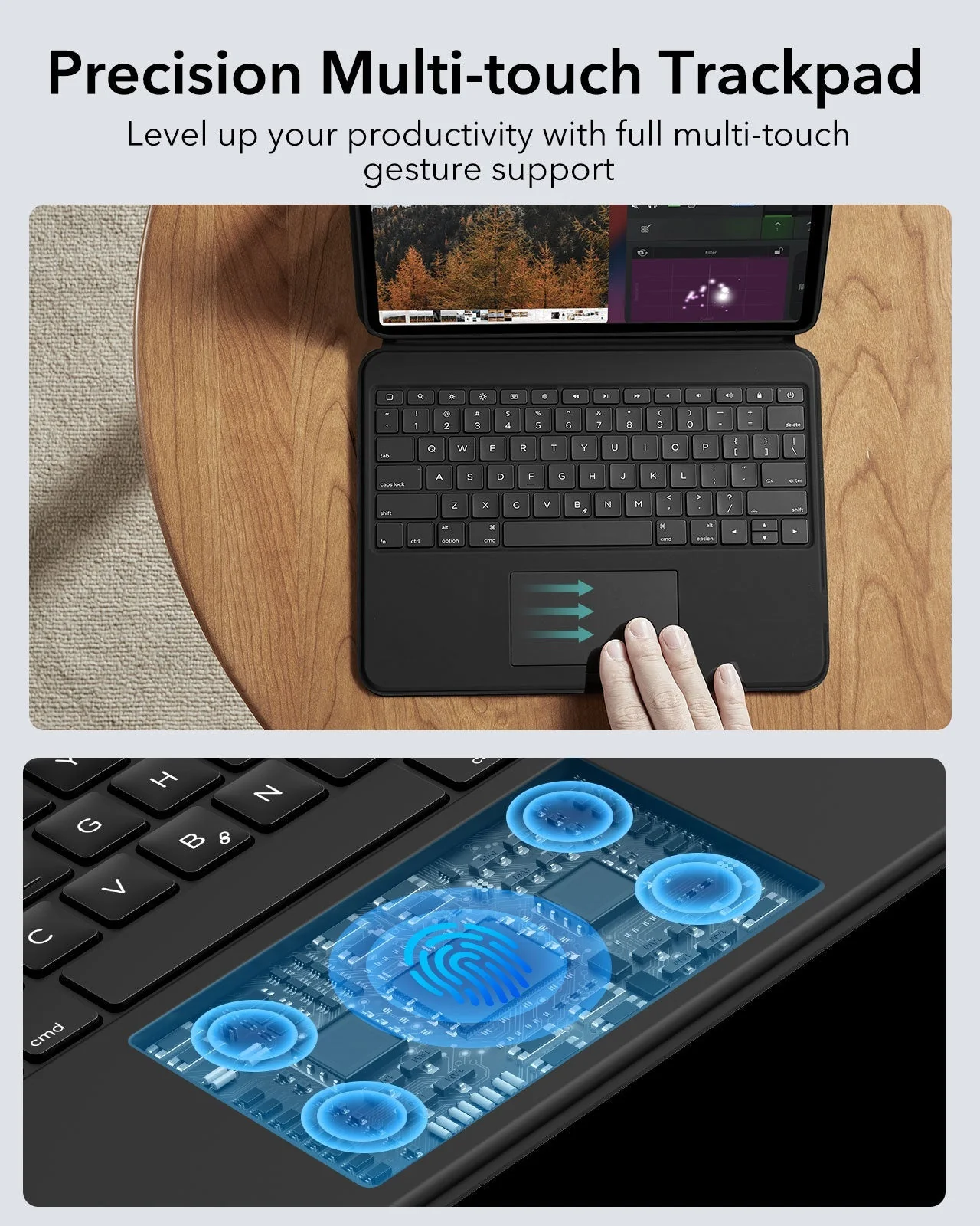iPad Air 13” (2024) Ascend Keyboard Case - UK Layout - Black - Image 6