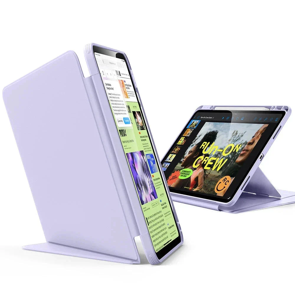 iPad Air 13" (2024) Flip Magnetic Case with Pencil Holder - Light Purple - Image 3