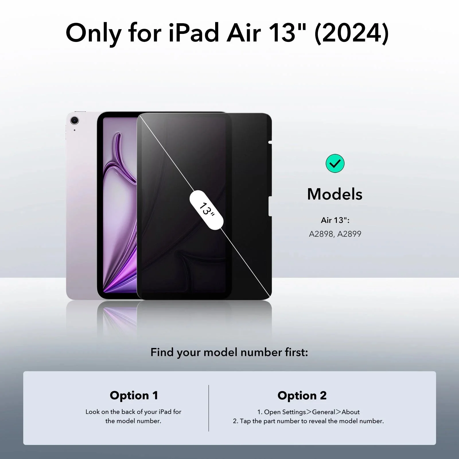 iPad Air 13" (2024) Privacy Magnetic Screen Protector Set - 1 Privacy + 2 Tempered-Glass - Image 2