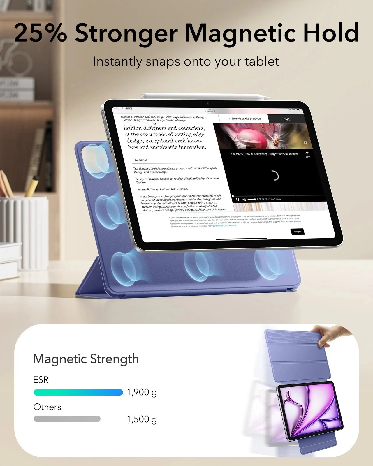 iPad Air 13ʺ (2024) Rebound Magnetic Case - Purple - Image 3