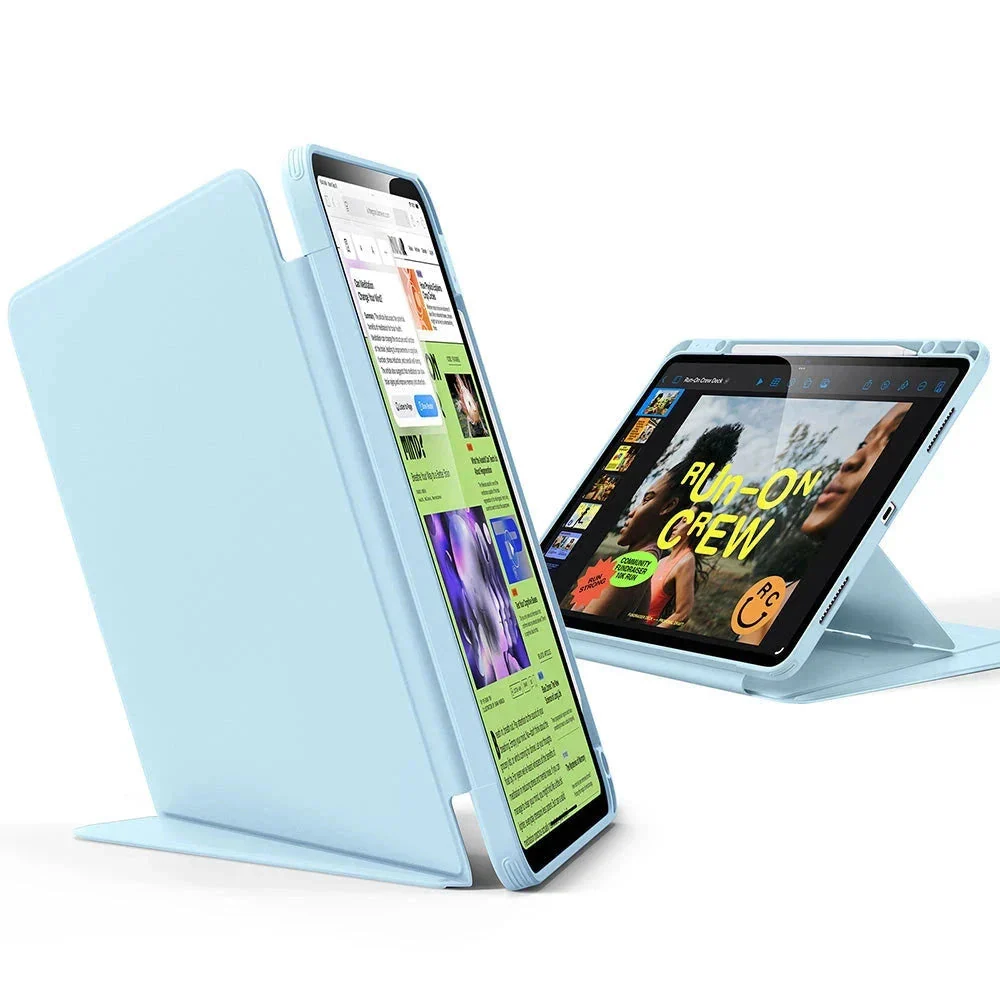 iPad Air 13" (2025) Flip Magnetic Case with Pencil Holder - Sky Blue - Image 3