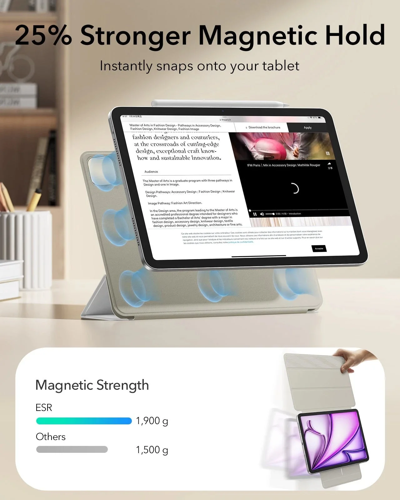 iPad Air 13" (2025) Rebound Magnetic Case - Brilliant White - Image 3