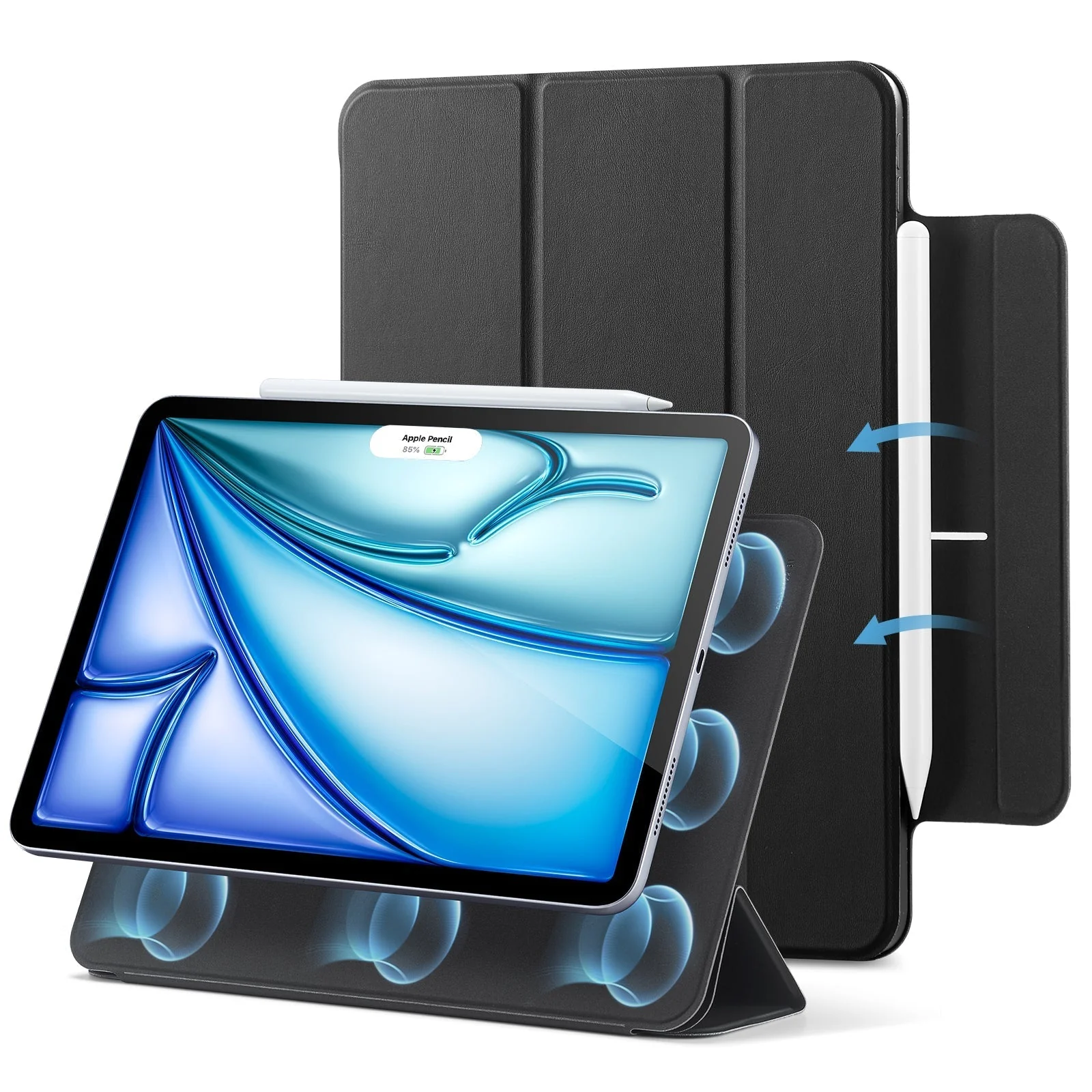 iPad Air 11ʺ (2024), Air 10.9ʺ (5th/4th Gen) Rebound Magnetic Case - Black