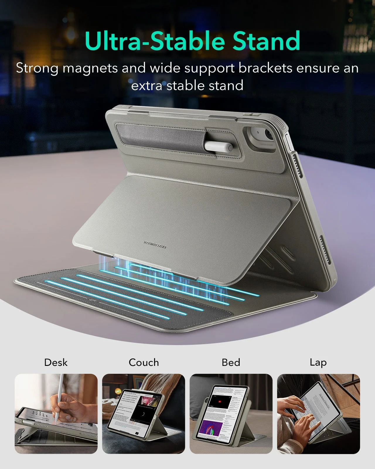 iPad Air 11" (2024), Air 10.9" (5th/4th Gen) Shift Magnetic Case - Gray - Image 3