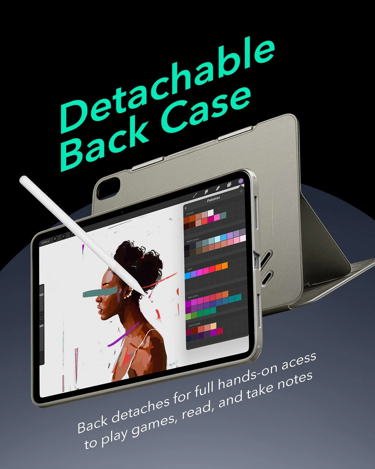 iPad Air 11" (2024), Air 10.9" (5th/4th Gen) Shift Magnetic Case - Gray - Image 5