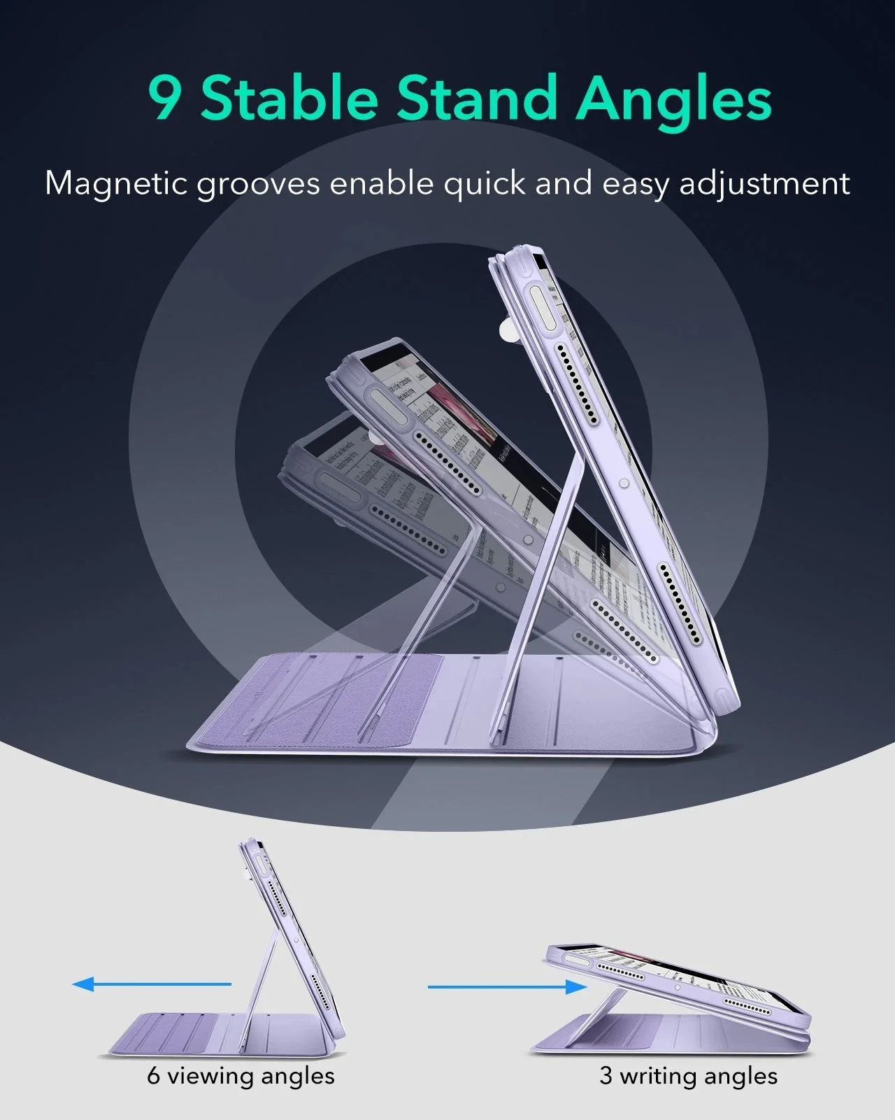 iPad Air 11" (2024), Air 10.9" (5th/4th Gen) Shift Magnetic Case - Light Purple - Image 4