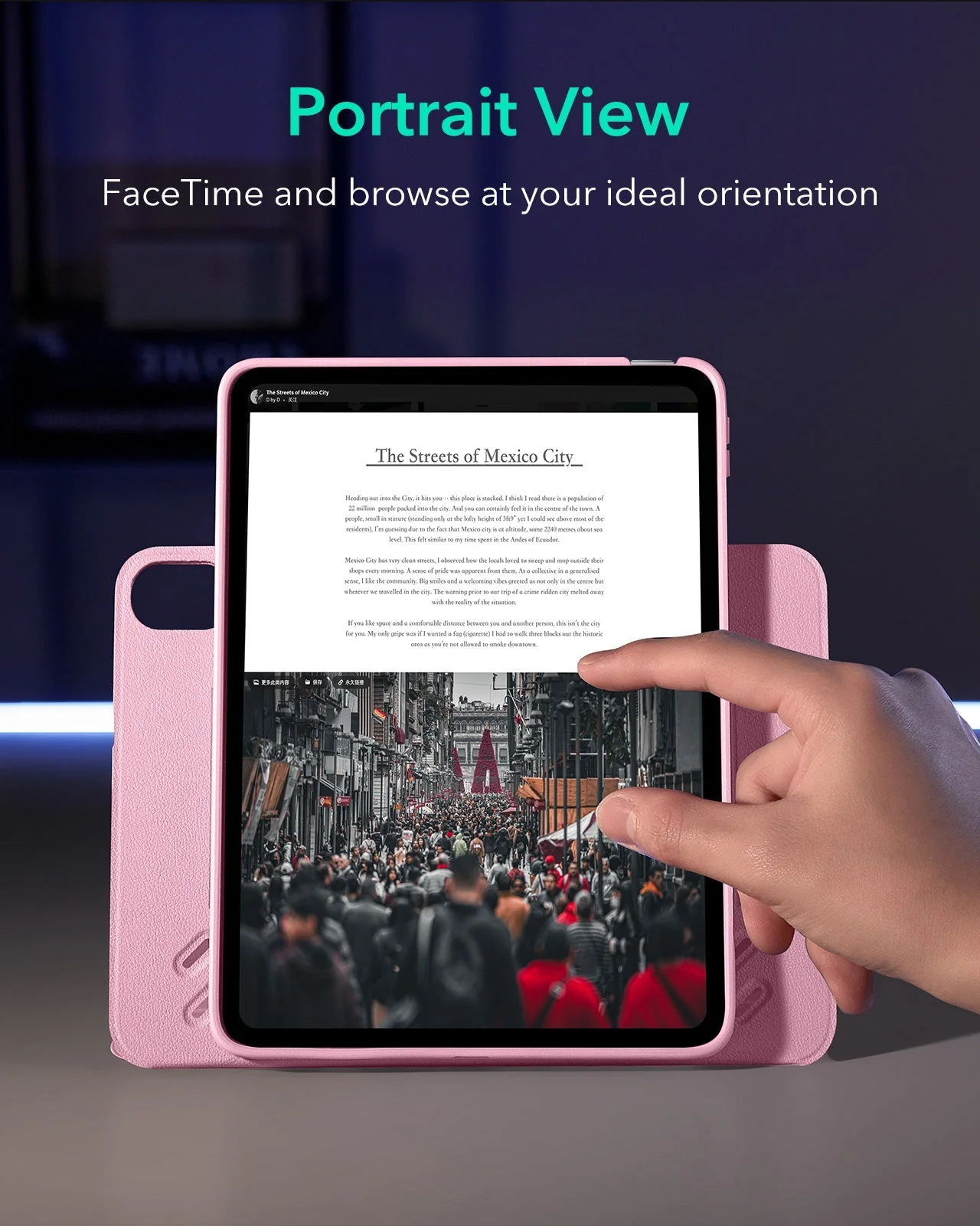 iPad Air 11" (2024), Air 10.9" (5th/4th Gen) Shift Magnetic Case - Pink - Image 6