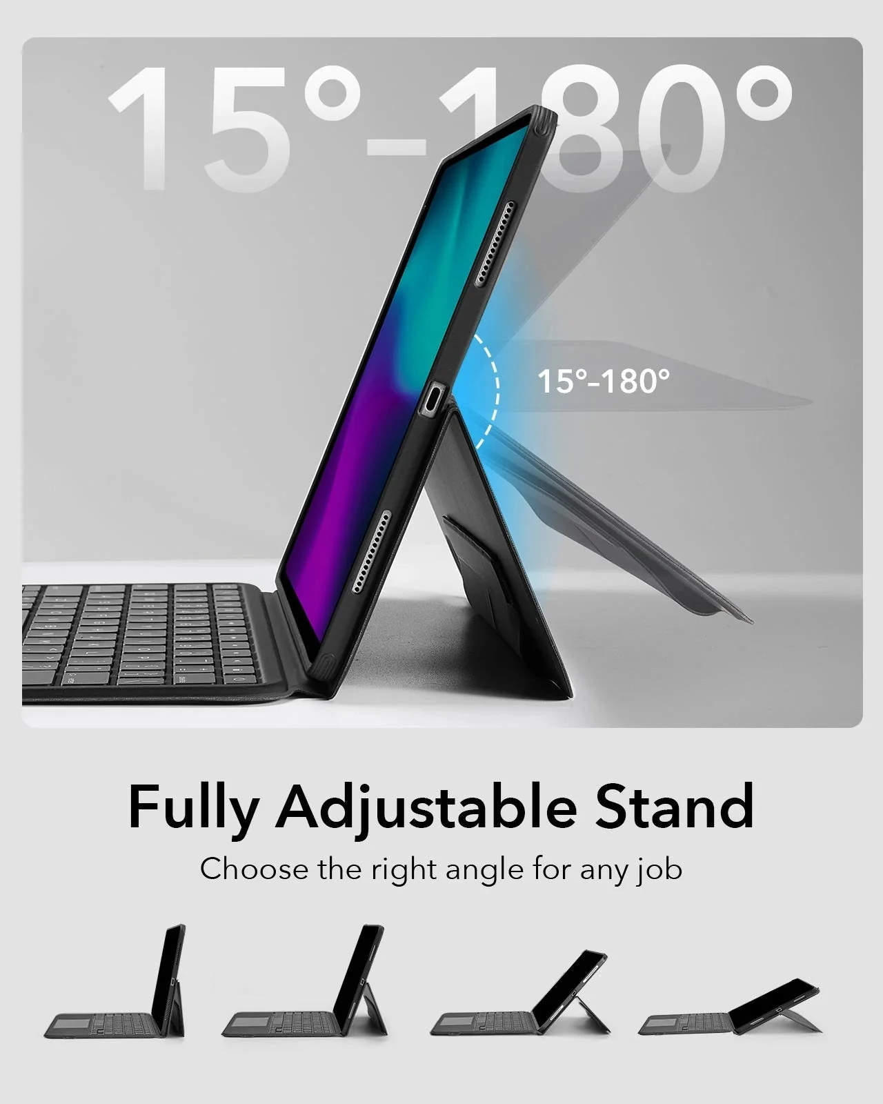iPad Pro 11” (2024) Ascend Keyboard Case - UK Layout-Black - Image 4