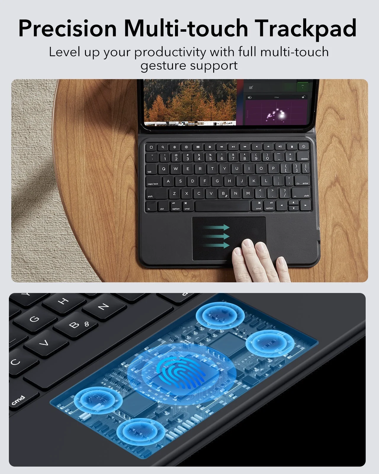 iPad Pro 11” (2024) Ascend Keyboard Case - UK Layout-Black - Image 5
