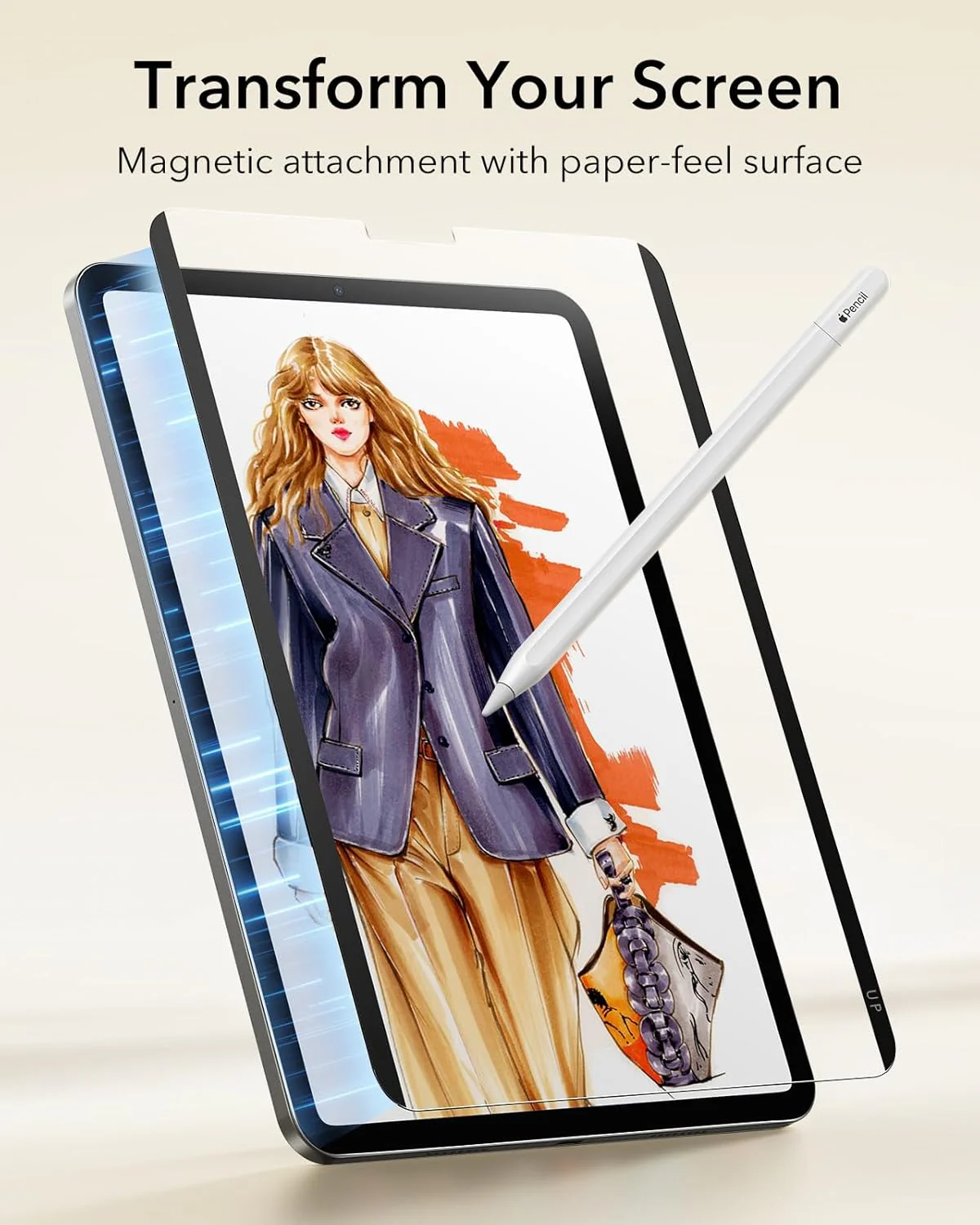 iPad Pro 11″ (4th/3rd/2nd/1st Gen) and Air 10.9″ (5th/4th Gen) Paper-Feel Magnetic Screen Protector - 1 Pack - Image 3