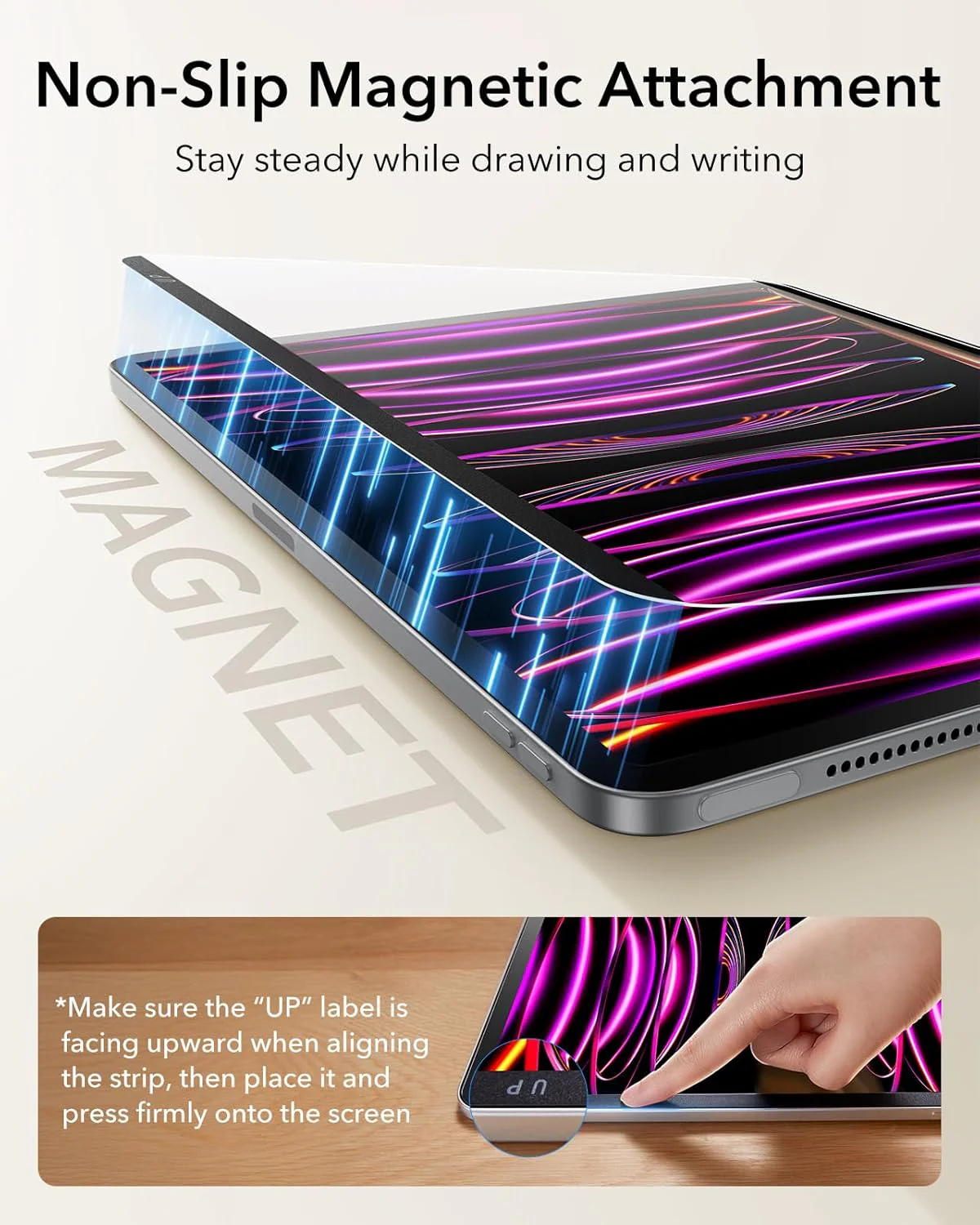 iPad Pro 11″ (4th/3rd/2nd/1st Gen) and Air 10.9″ (5th/4th Gen) Paper-Feel Magnetic Screen Protector - 1 Pack - Image 7