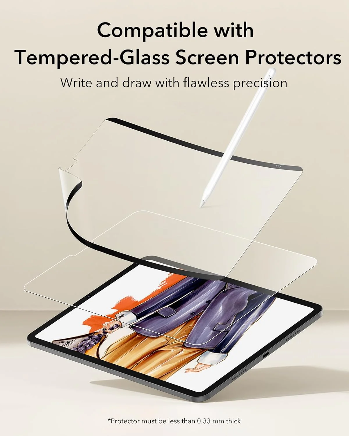 iPad Pro 11″ (4th/3rd/2nd/1st Gen) and Air 10.9″ (5th/4th Gen) Paper-Feel Magnetic Screen Protector - 1 Pack - Image 8