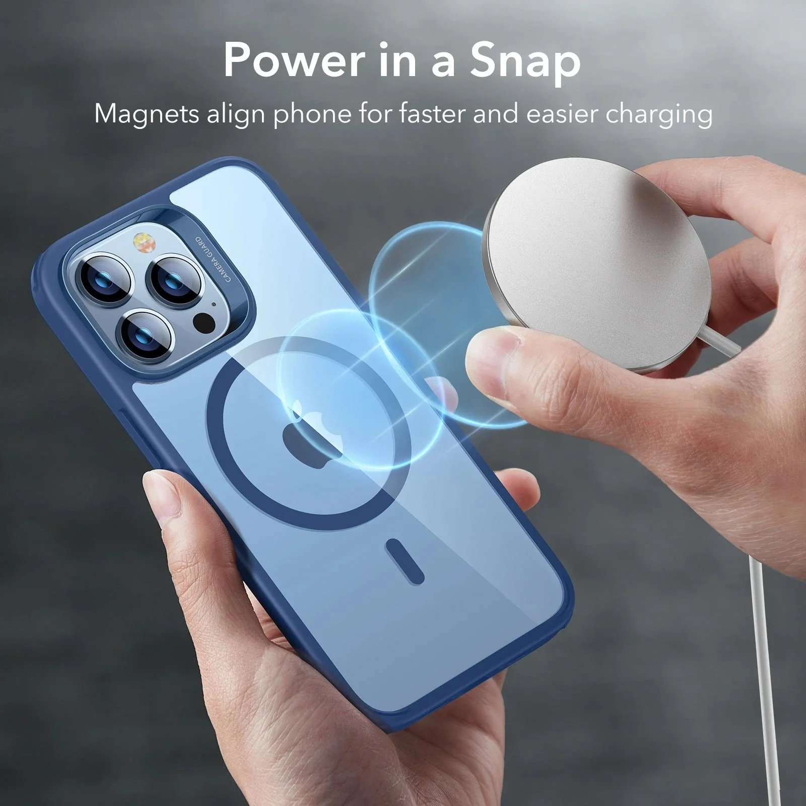 iPhone 13 Pro Classic Hybrid Case (HaloLock) - Clear Blue - Image 4