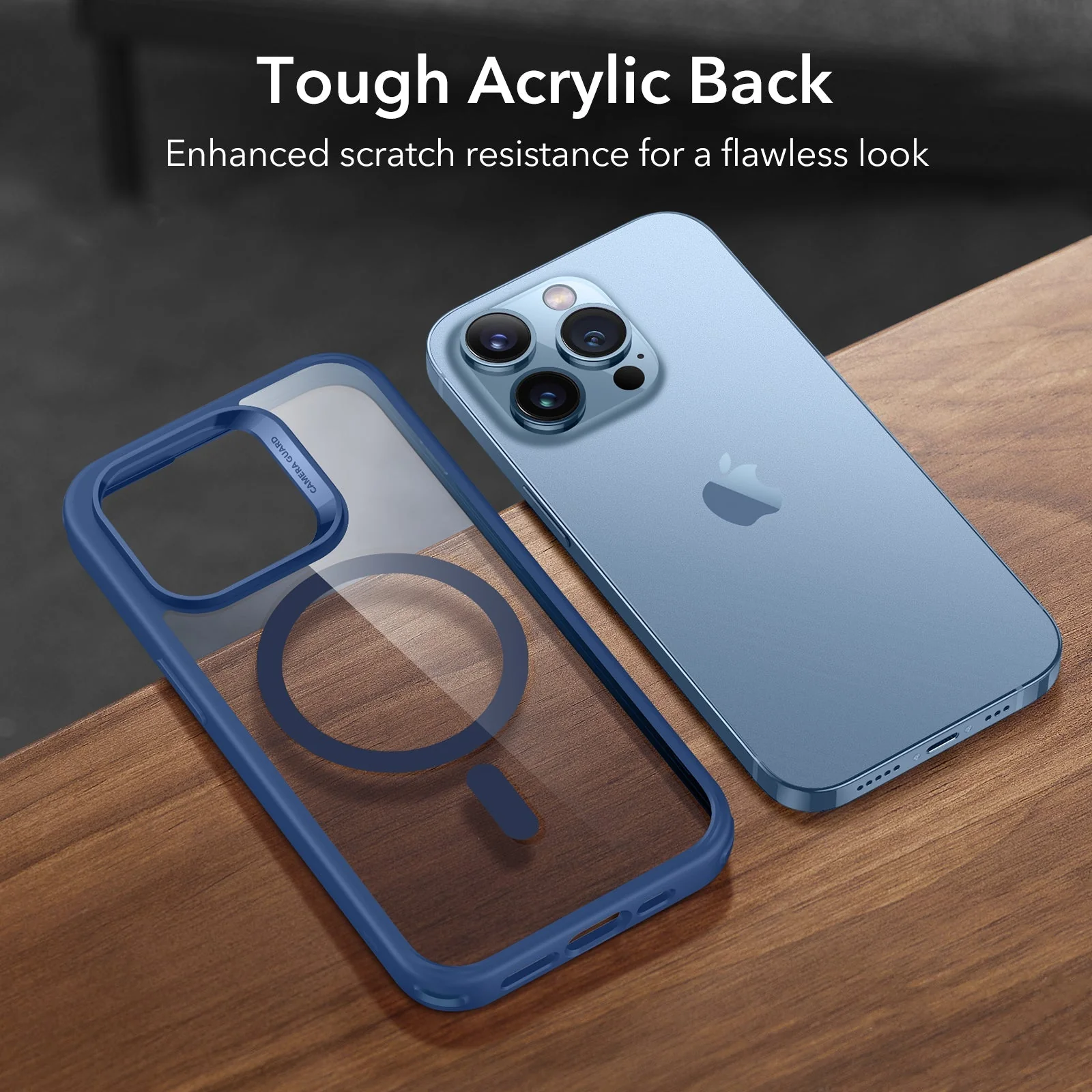 iPhone 13 Pro Classic Hybrid Case (HaloLock) - Clear Blue - Image 7