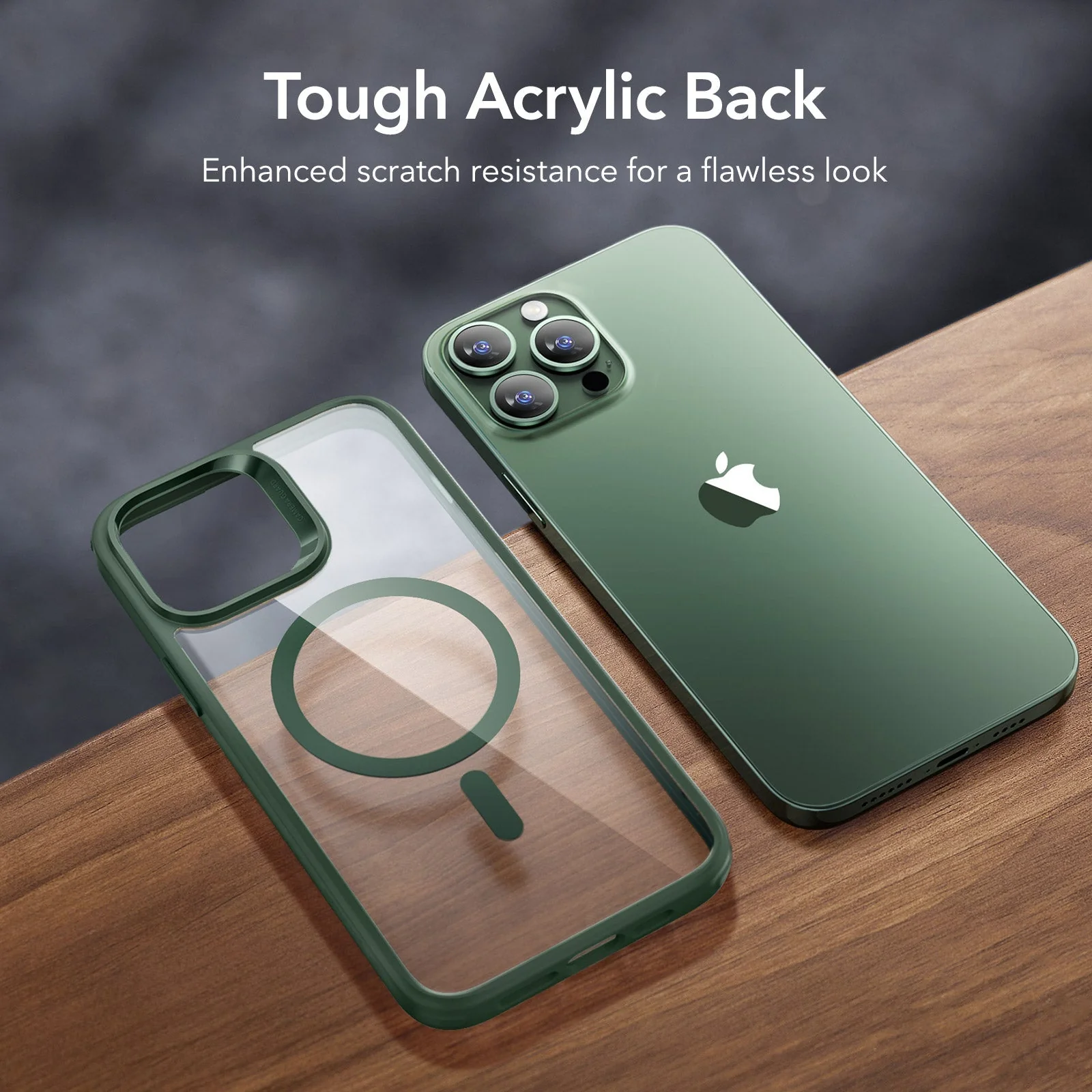 iPhone 13 Pro Classic Hybrid Case (HaloLock) - Clear Green - Image 6