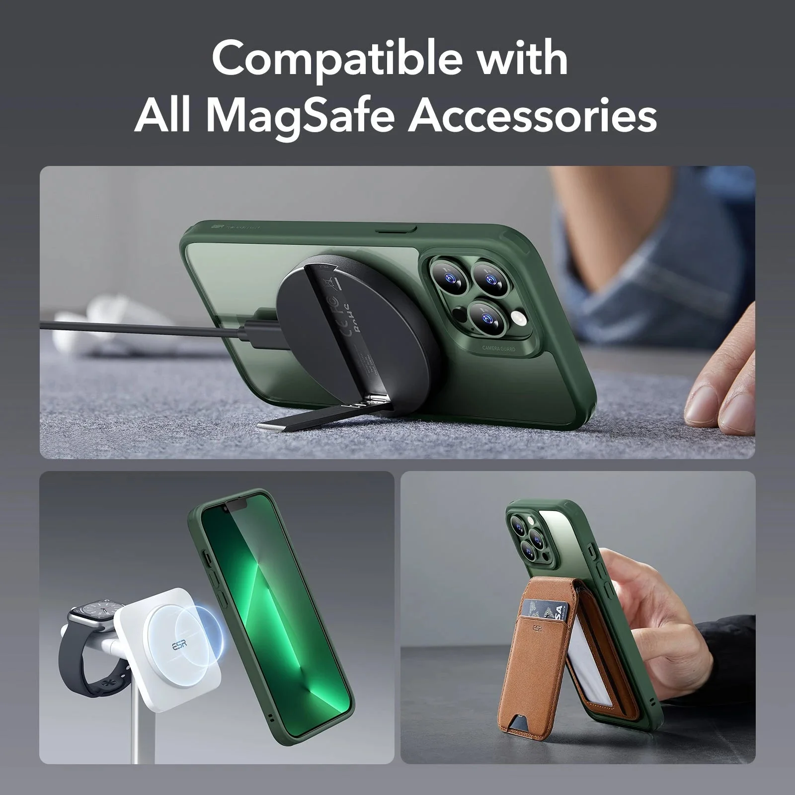 iPhone 13 Pro Max Classic Hybrid Case (HaloLock) - Clear Green - Image 7