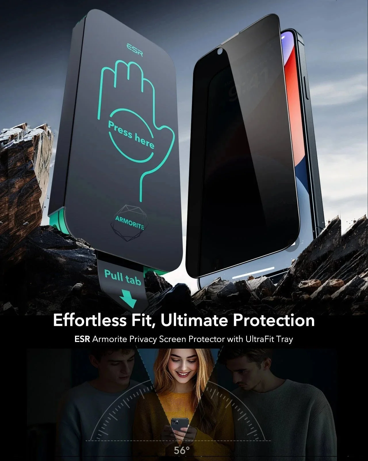 iPhone 14/13/13 Pro UltraFit Armorite Privacy Screen Protector - 3 Pack - Image 3