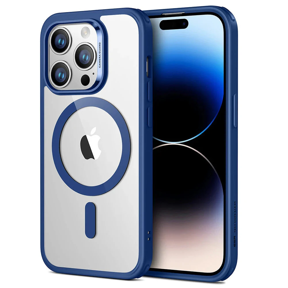 iPhone 14 Pro Classic Hybrid Case (HaloLock) - Clear Blue
