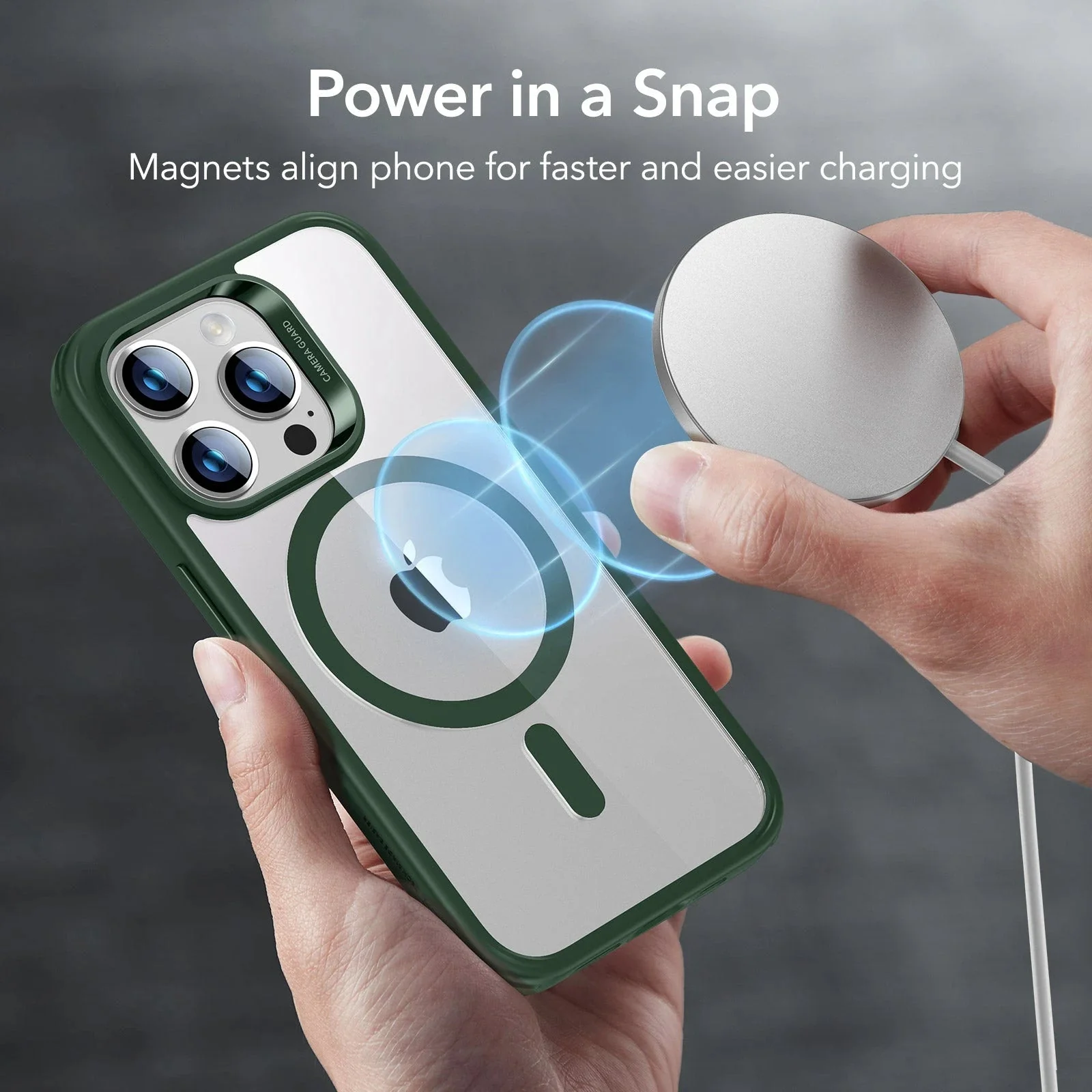 iPhone 14 Pro Classic Hybrid Case (HaloLock) - Clear Green - Image 3