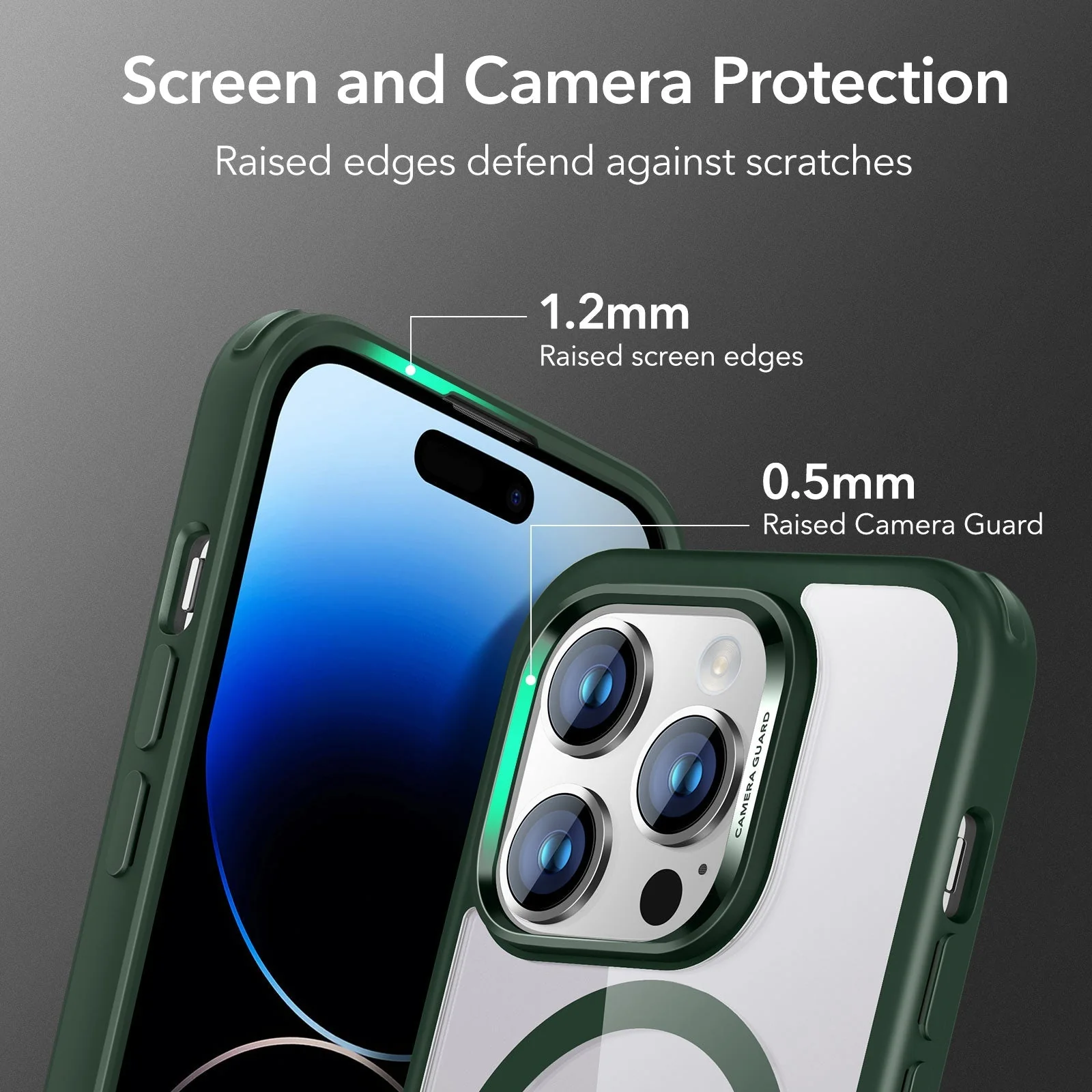 iPhone 14 Pro Classic Hybrid Case (HaloLock) - Clear Green - Image 5