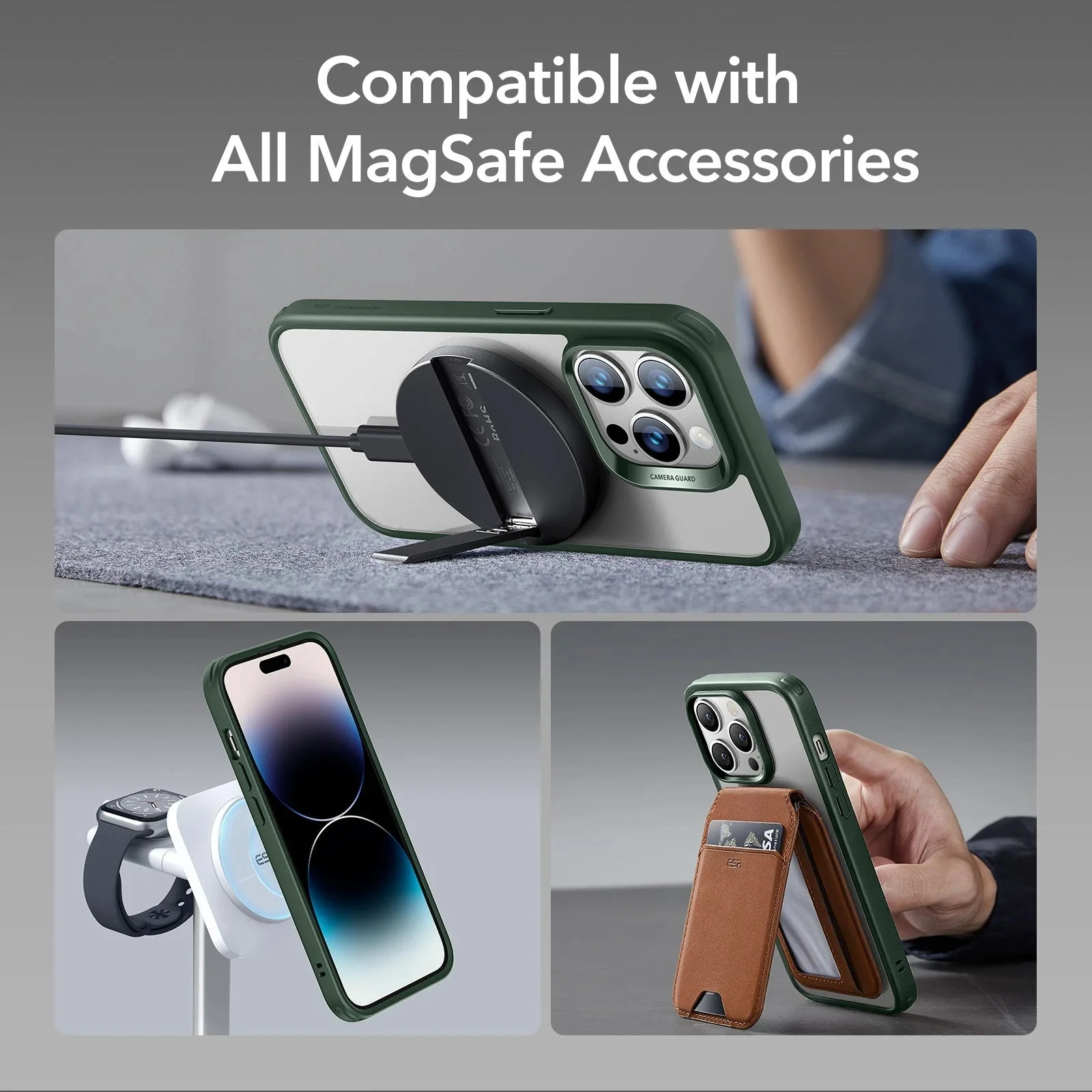 iPhone 14 Pro Classic Hybrid Case (HaloLock) - Clear Green - Image 7