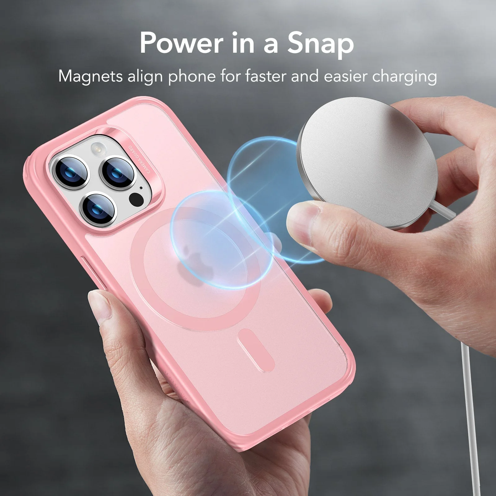 iPhone 14 Pro Classic Hybrid Case (HaloLock) - Frosted Pink - Image 3
