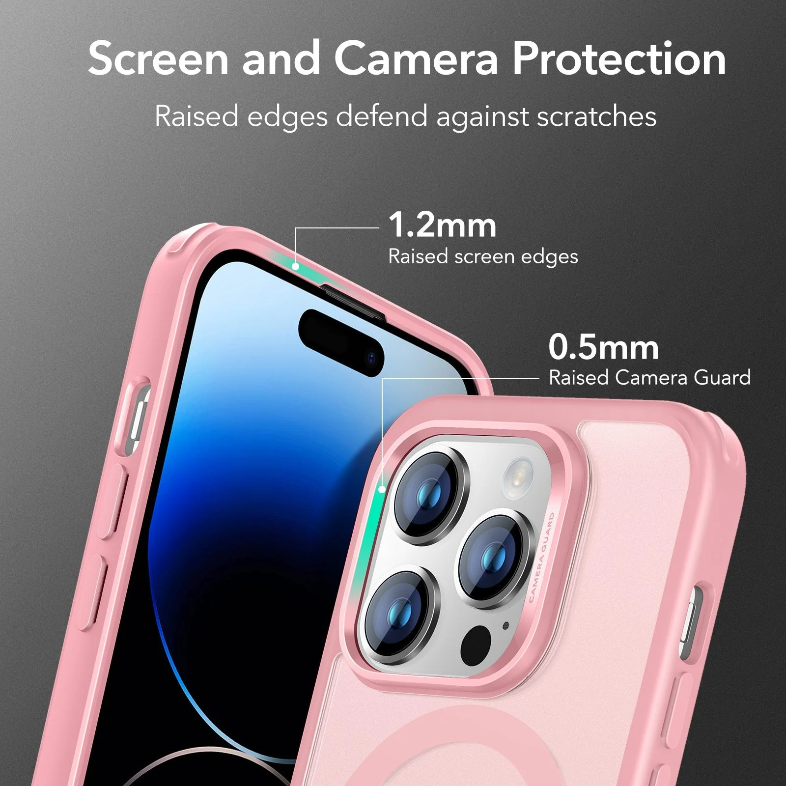 iPhone 14 Pro Classic Hybrid Case (HaloLock) - Frosted Pink - Image 5